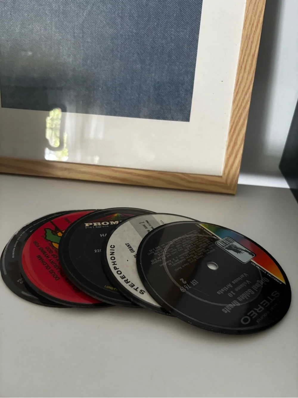 Black Vinyl Record Coasters - Set of 5